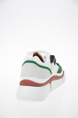 Leather and Fabric Sneakers
