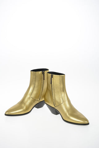 Metallic Leather WEST Texan Booties