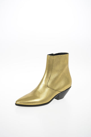Metallic Leather WEST Texan Booties