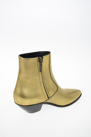 Metallic Leather WEST Texan Booties