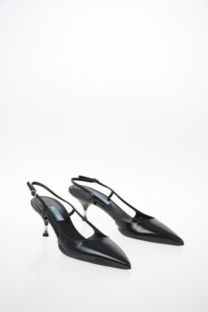 Brushed Leather Slingbacks 6 cm