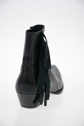 Leather LUKAS Texan Booties with Fringes 4.5cm