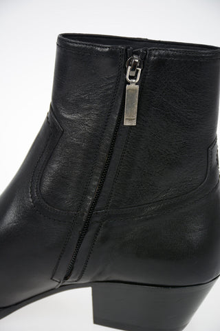 Leather LUKAS Texan Booties with Fringes 4.5cm