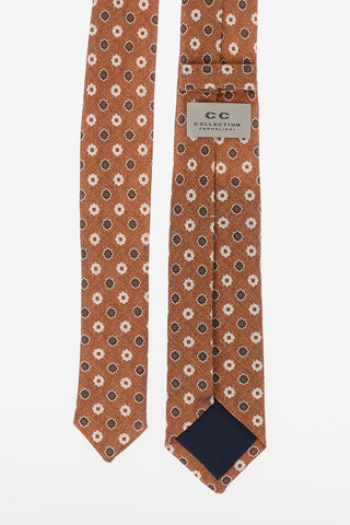 CC COLLECTION Floral Linen Narrow Tie 