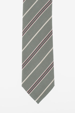 CC COLLECTION Cravatta a Righe in Seta e Cotone