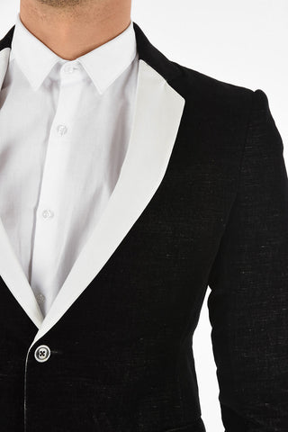 Chenille EXTREME SOFT TUXEDO Blazer BLACK/MILK