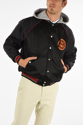 Hooded Printed Bomber