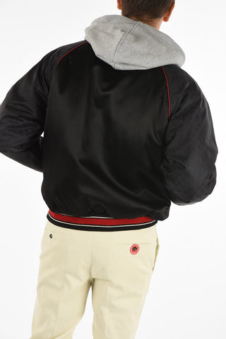 Hooded Printed Bomber