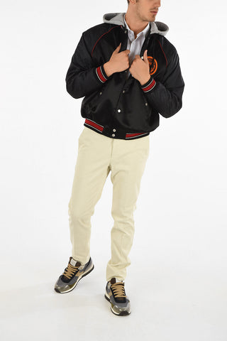 Hooded Printed Bomber