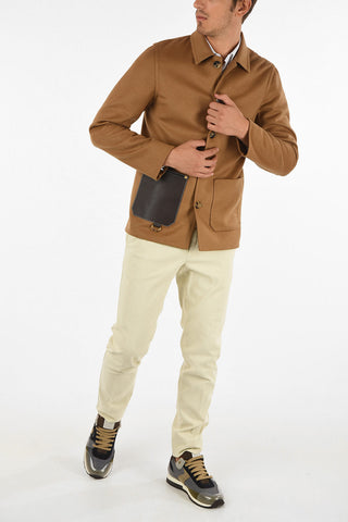 Wool and Cashmere Single Breasted Coat