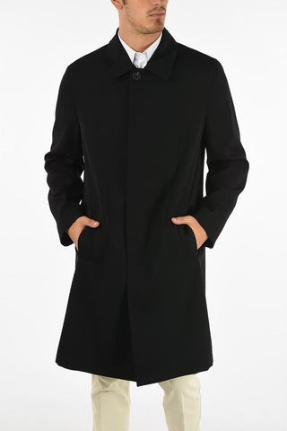 Wool Coat with Hidden Button