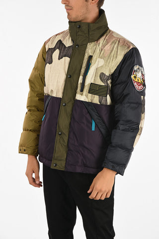 Camuflage Down Jacket with Patches