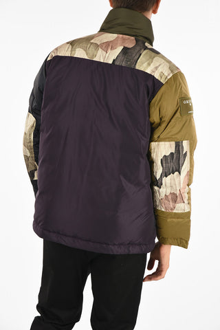 Camuflage Down Jacket with Patches