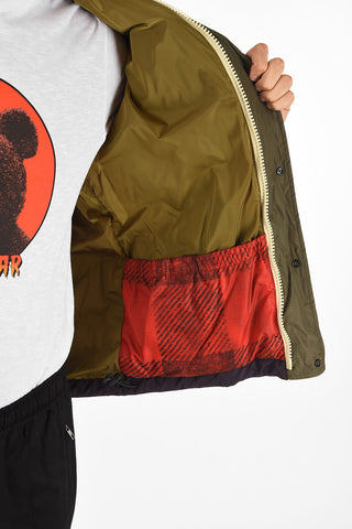 Camuflage Down Jacket with Patches