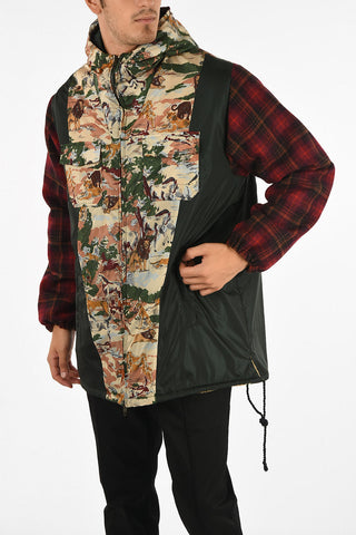 Nylon and Wool Floral Coat