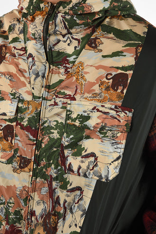 Nylon and Wool Floral Coat