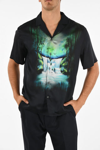 Short-sleeved  WATERFALL HOLIDAY Satin Shirt