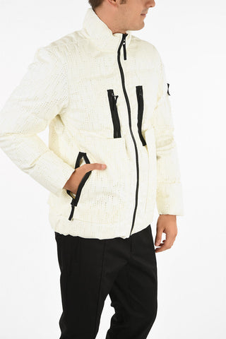 Waxed Fabric Openwork Down Jacket