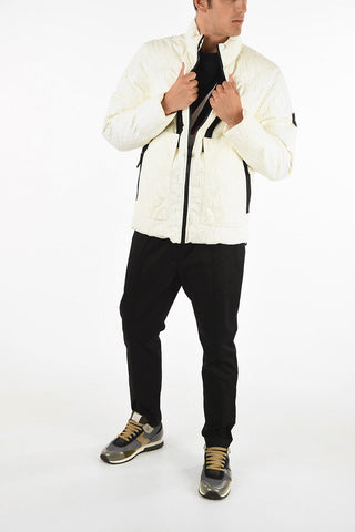 Waxed Fabric Openwork Down Jacket