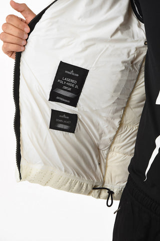 Waxed Fabric Openwork Down Jacket