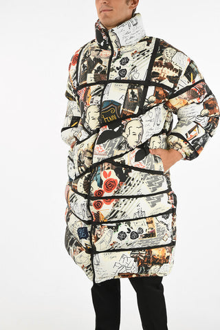 Printed Reversible Oversize Down Jacket