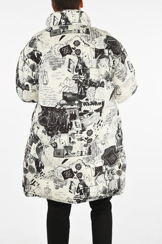Printed Reversible Oversize Down Jacket
