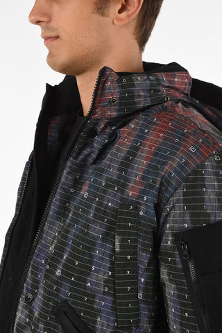 Printed Striped shortened Down Jacket