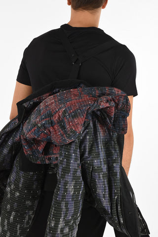 Printed Striped shortened Down Jacket