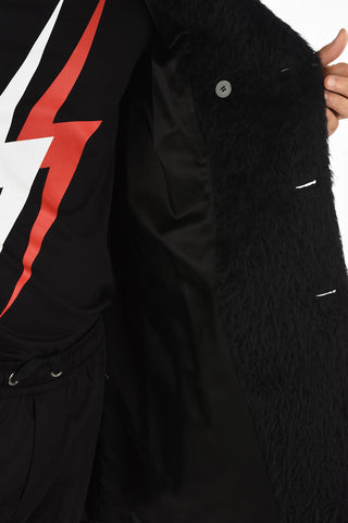 Virgin Wool and Alpaca Double Breasted Fur Coat