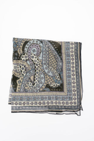 Cotton Printed Foulard 60x60cm