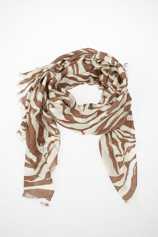 Silk Zebra Printed Foulard 100x200cm
