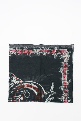Cotton Printed Foulard 100x120cm