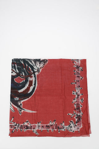 Cotton Printed Foulard 100x120cm
