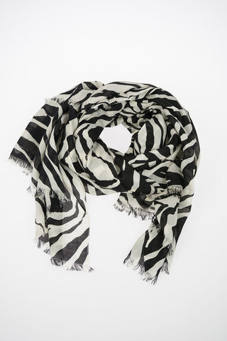 Silk Zebra Printed Foulard 100x200cm
