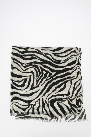 Silk Zebra Printed Foulard 100x200cm