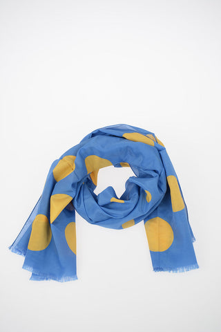 Silk and Cotton Polka Dots Foulard 200x90cm