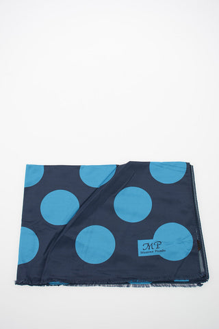 Silk and Cotton Polka Dots Foulard 200x90cm