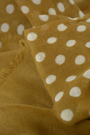 Cashmere and Wool Polka Dots Foulard 180x70cm