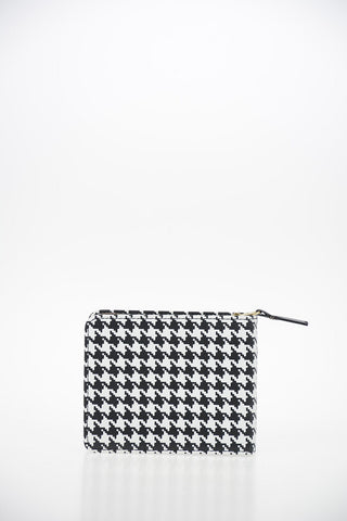 Leather Houndstooth Wallet