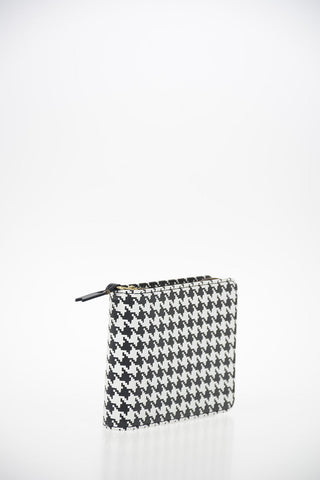 Leather Houndstooth Wallet