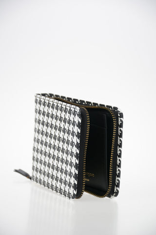Leather Houndstooth Wallet