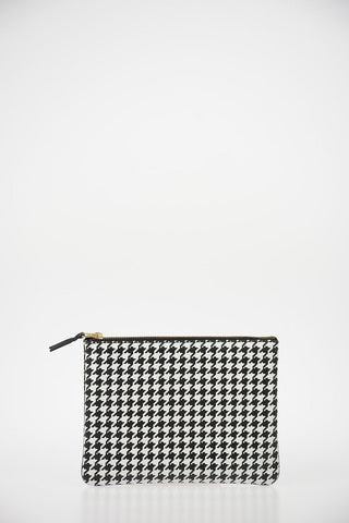 Leather Houndstooth Pochette