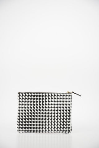 Leather Houndstooth Pochette