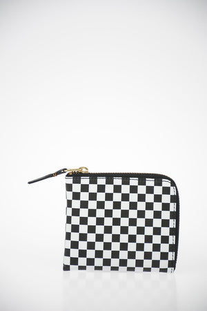 Leather Checked Card Holder