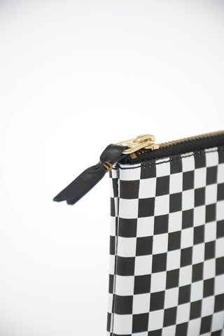Leather Checked Card Holder