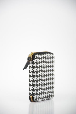 Leather Houndstooth Wallet
