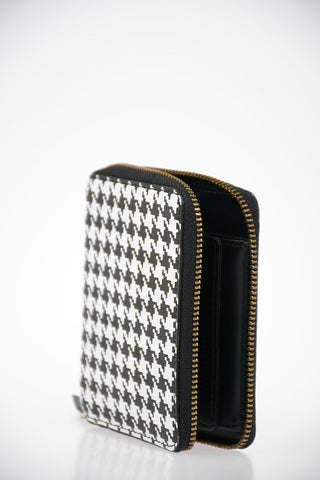 Leather Houndstooth Wallet