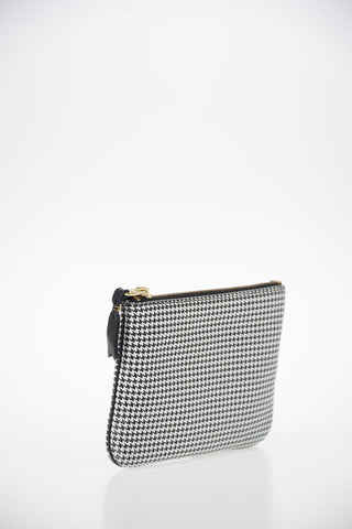 Leather Houndstooth Pochette
