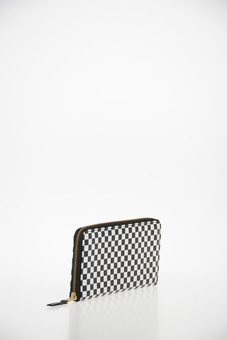 Leather Checked Card Holder