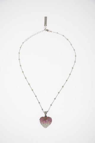 Silver Necklace with Crystal